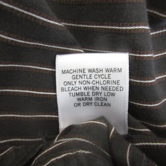 Banana Republic Mens Shirt Sz Large Button-Down Brown Striped 100% Cotton Casual - Picture 5 of 6